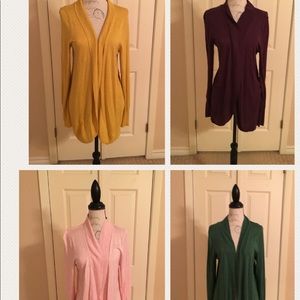 Same Merona cardigan in four colors